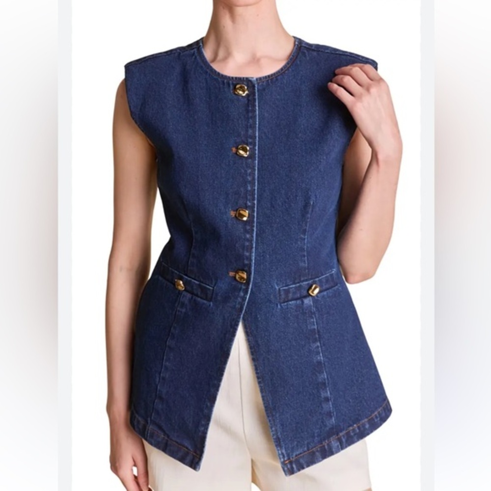 ENDLESS  ROSE 🌹 Button cutaway denim vest